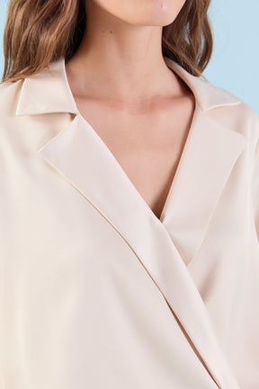 ENDLESS ROSE - Wrapped Satin Blouse - SHIRTS & BLOUSES available at Objectrare