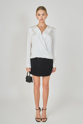 ENDLESS ROSE - Wrapped Satin Blouse - SHIRTS & BLOUSES available at Objectrare