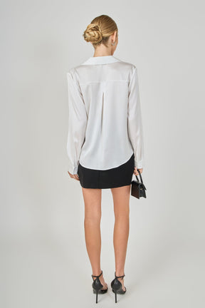 ENDLESS ROSE - Wrapped Satin Blouse - SHIRTS & BLOUSES available at Objectrare