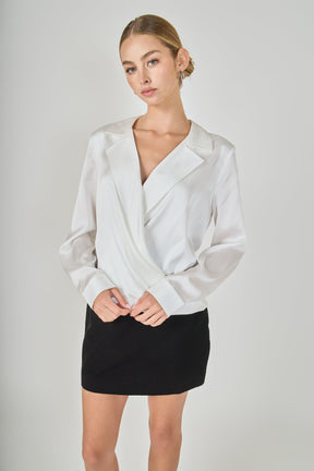 ENDLESS ROSE - Wrapped Satin Blouse - SHIRTS & BLOUSES available at Objectrare