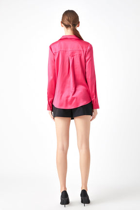 Wrapped Satin Blouse
