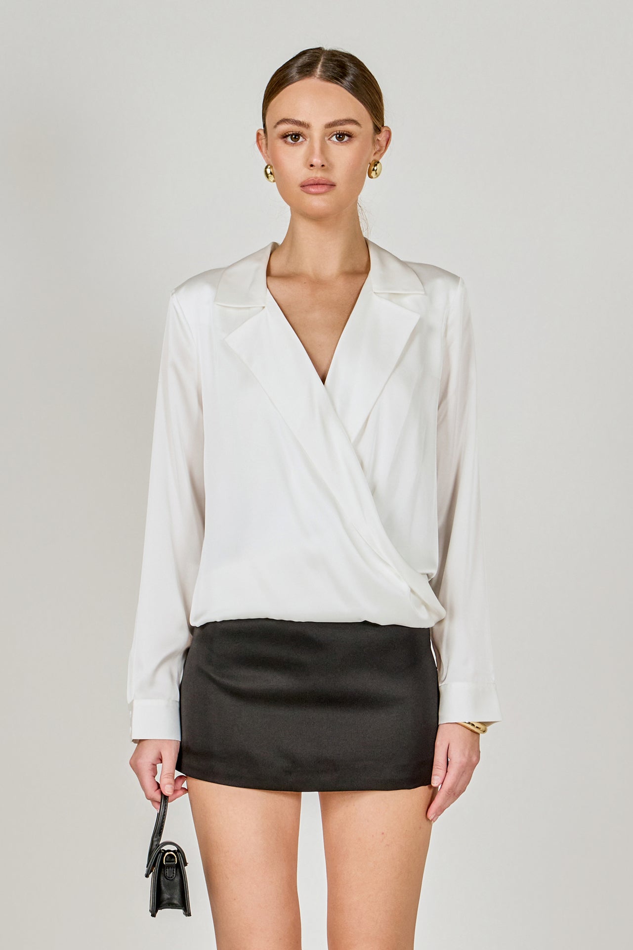 ENDLESS ROSE - Wrapped Satin Blouse - SHIRTS & BLOUSES available at Objectrare