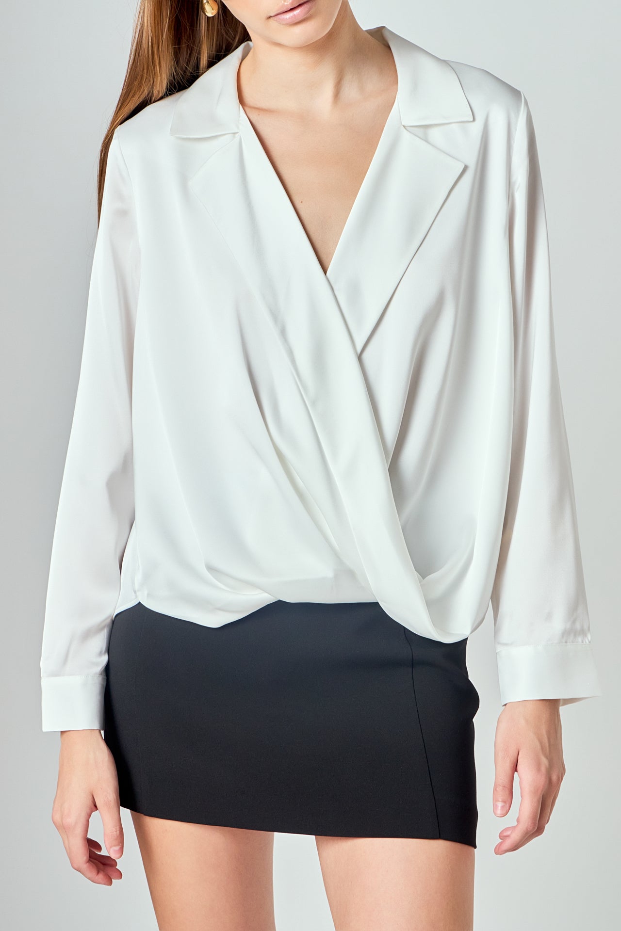 ENDLESS ROSE - Wrapped Satin Blouse - SHIRTS & BLOUSES available at Objectrare