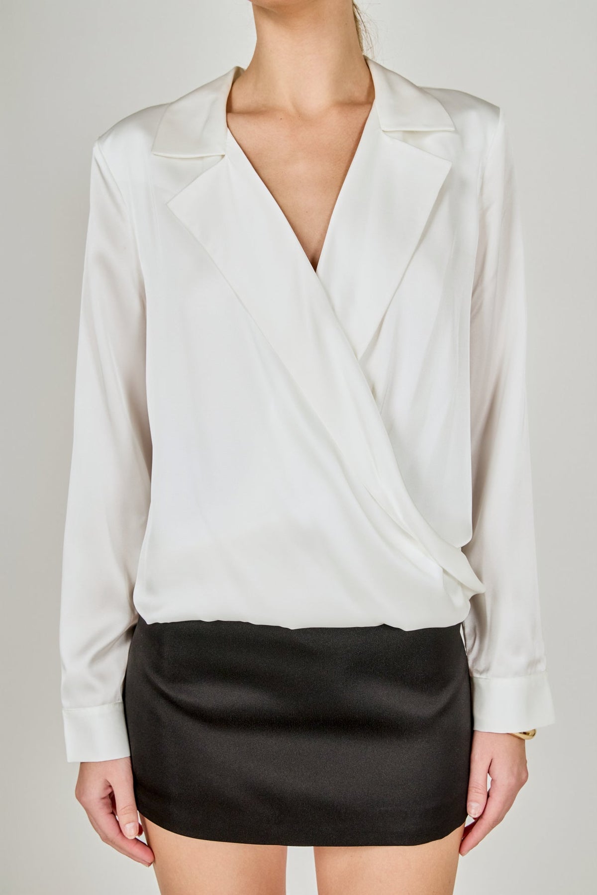ENDLESS ROSE - Wrapped Satin Blouse - SHIRTS & BLOUSES available at Objectrare