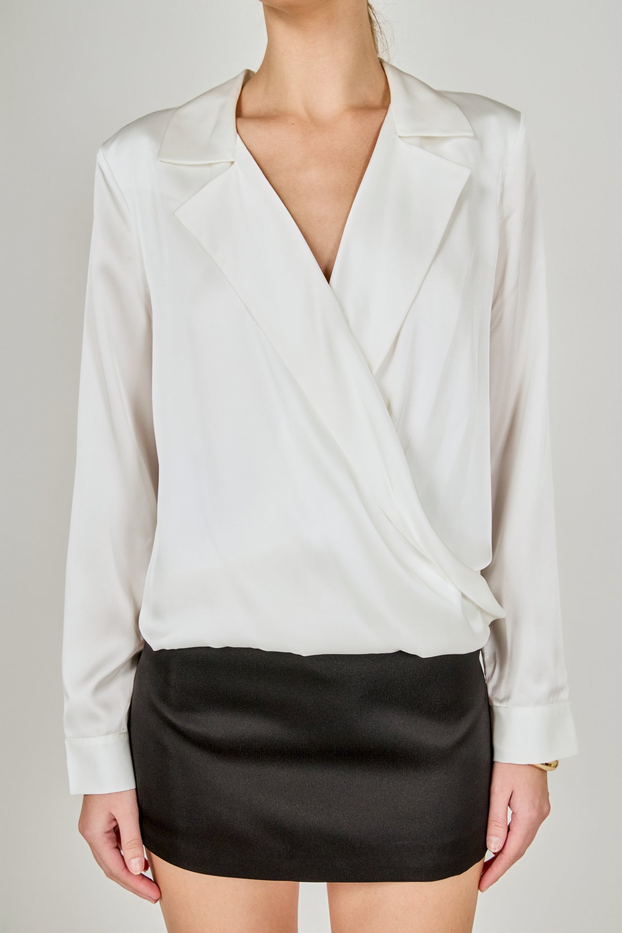 ENDLESS ROSE - Wrapped Satin Blouse - SHIRTS & BLOUSES available at Objectrare