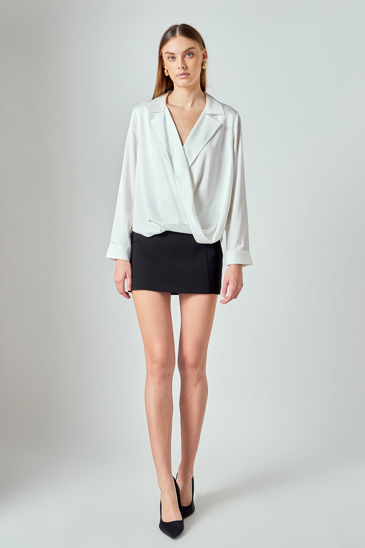 ENDLESS ROSE - Wrapped Satin Blouse - SHIRTS & BLOUSES available at Objectrare