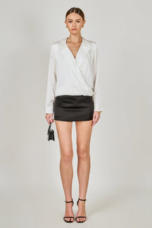 ENDLESS ROSE - Wrapped Satin Blouse - SHIRTS & BLOUSES available at Objectrare