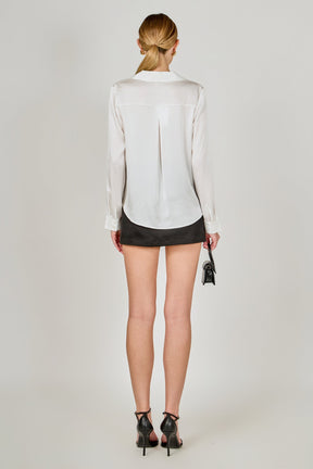 ENDLESS ROSE - Wrapped Satin Blouse - SHIRTS & BLOUSES available at Objectrare