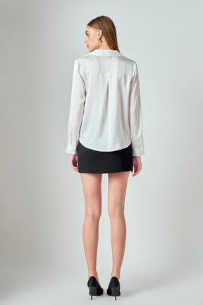 ENDLESS ROSE - Wrapped Satin Blouse - SHIRTS & BLOUSES available at Objectrare