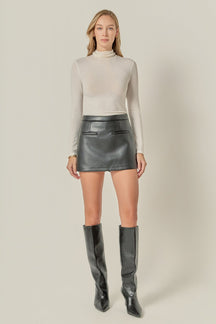 ENGLISH FACTORY - Pu Skorts - SKORTS available at Objectrare