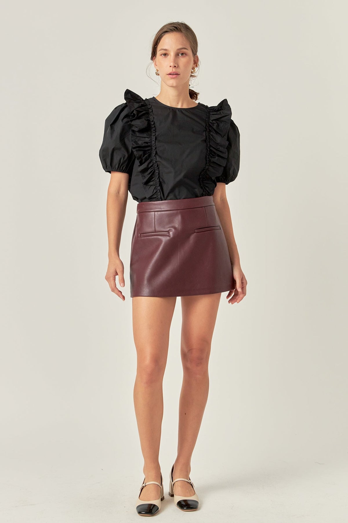 ENGLISH FACTORY - Pu Skorts - SKORTS available at Objectrare