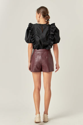 ENGLISH FACTORY - Pu Skorts - SKORTS available at Objectrare