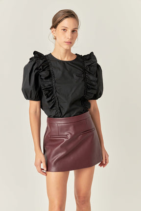 ENGLISH FACTORY - Pu Skorts - SKORTS available at Objectrare