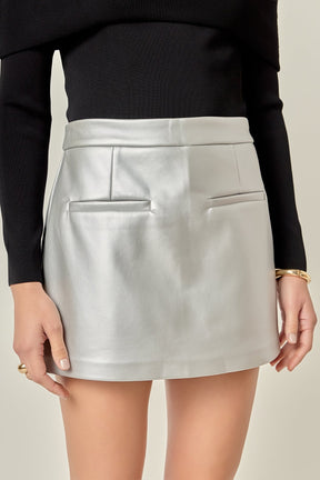 ENGLISH FACTORY - Pu Skorts - SKORTS available at Objectrare