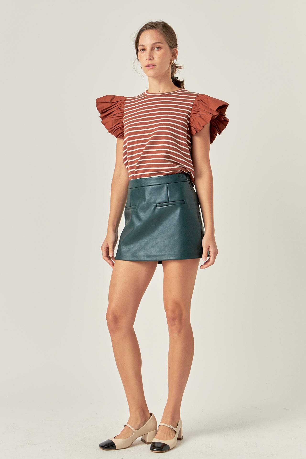 ENGLISH FACTORY - Pu Skorts - SKORTS available at Objectrare