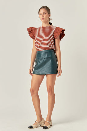 ENGLISH FACTORY - Pu Skorts - SKORTS available at Objectrare