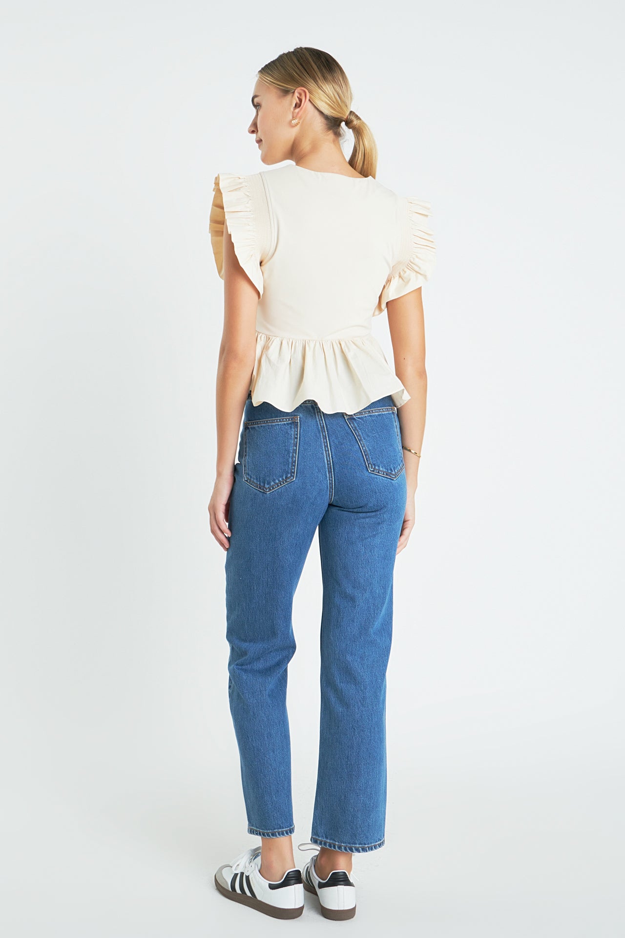 ENGLISH FACTORY - Square Neckline Ruffled Top - TOPS available at Objectrare