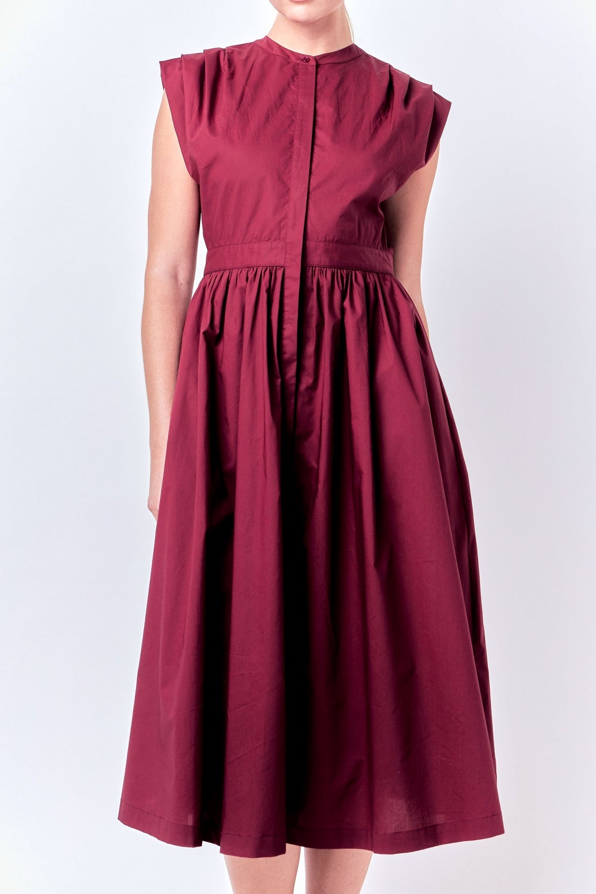 ENGLISH FACTORY - English Factory - Pleated Shoulder Midi Dress - DRESSES available at Objectrare