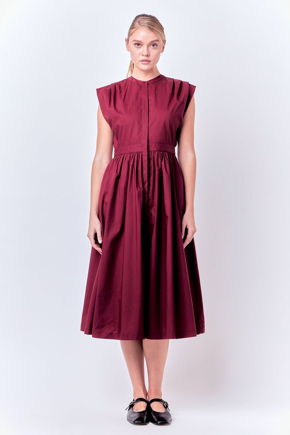 ENGLISH FACTORY - English Factory - Pleated Shoulder Midi Dress - DRESSES available at Objectrare