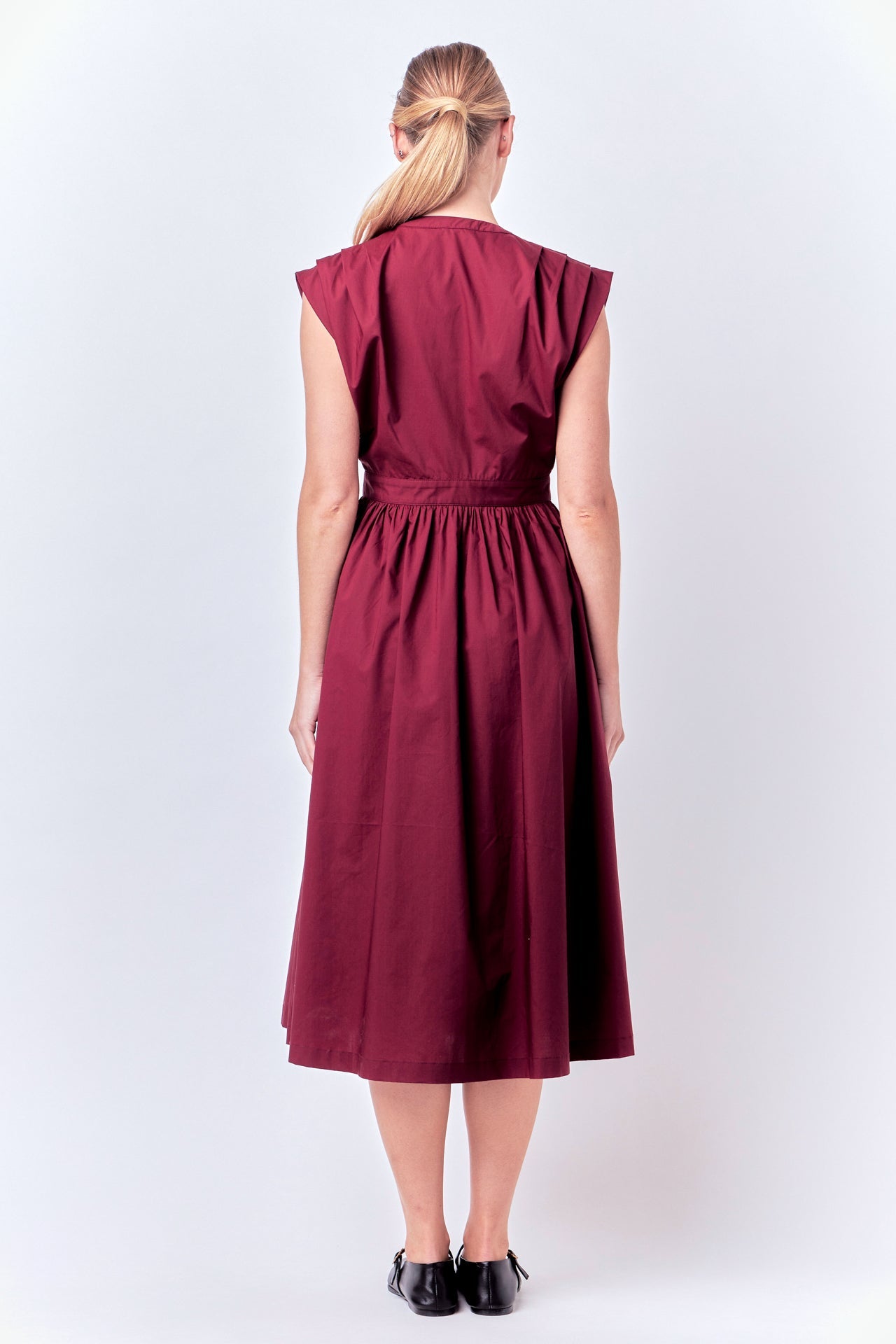 ENGLISH FACTORY - English Factory - Pleated Shoulder Midi Dress - DRESSES available at Objectrare