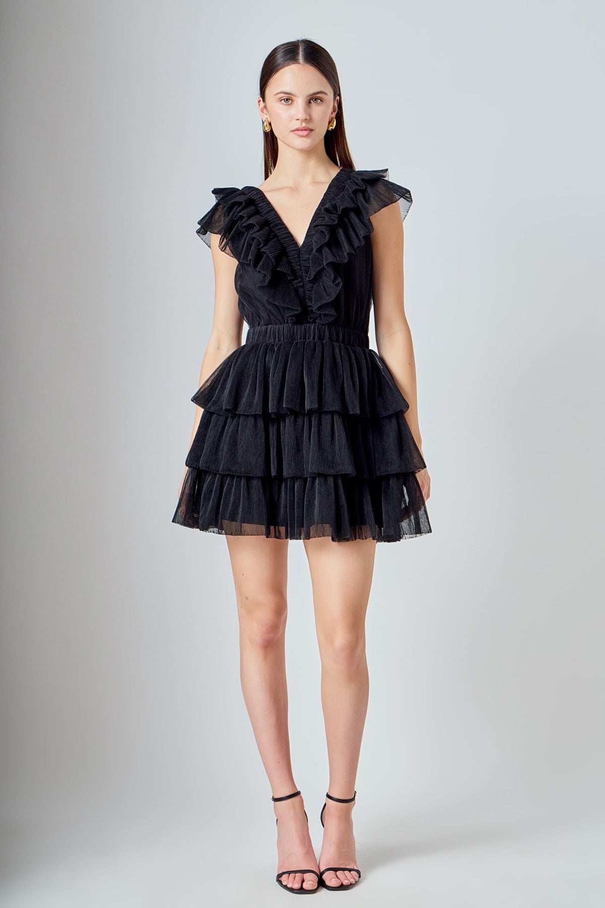 ENDLESS ROSE - Tulle Ruffle Tiered Mini Dress - DRESSES available at Objectrare