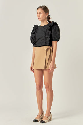 ENGLISH FACTORY - Tied Strap Mini Skort - SKORTS available at Objectrare