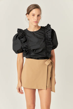 ENGLISH FACTORY - Tied Strap Mini Skort - SKORTS available at Objectrare