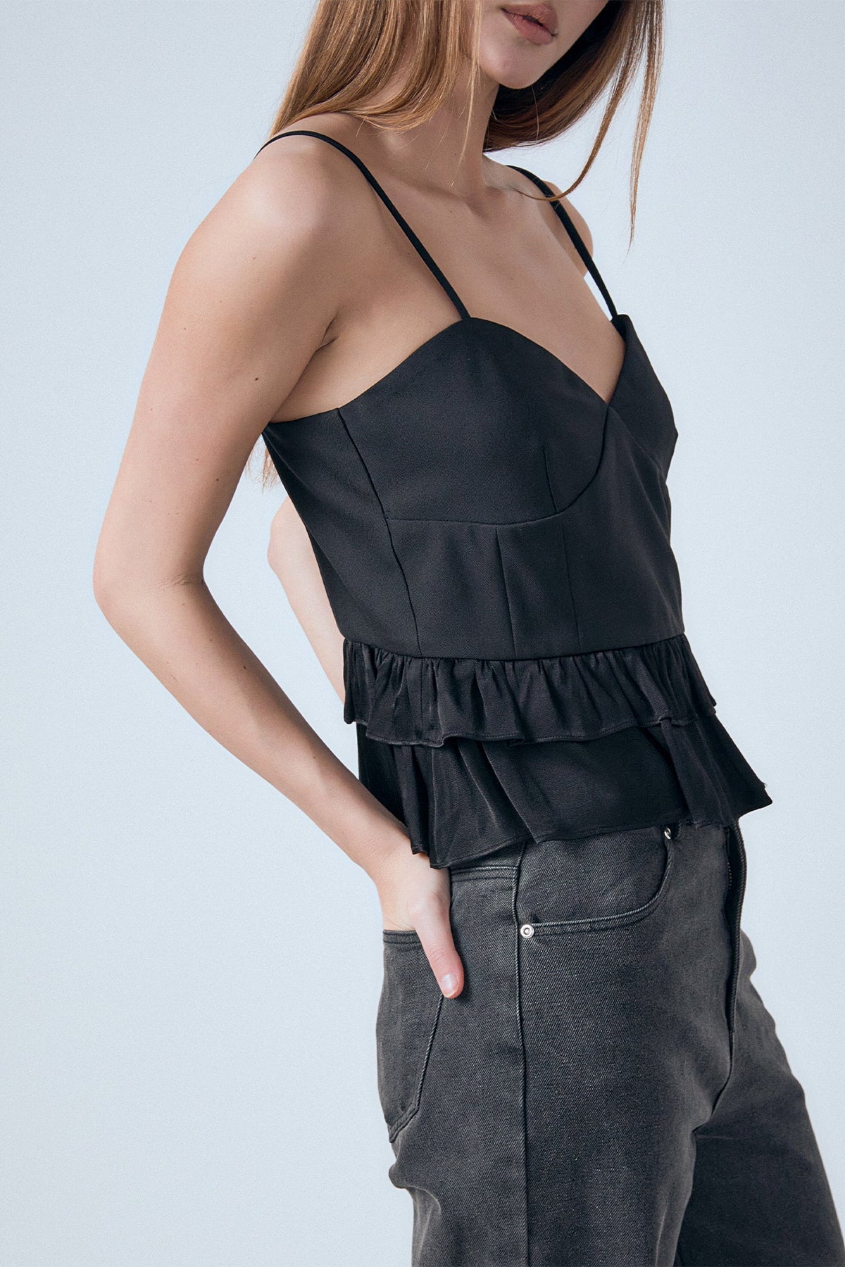 ENDLESS ROSE - Mixed Media Layered Top - TOPS available at Objectrare