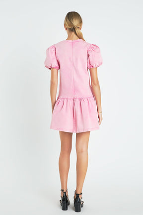 ENGLISH FACTORY - Stretch Denim Mini Dress - DRESSES available at Objectrare