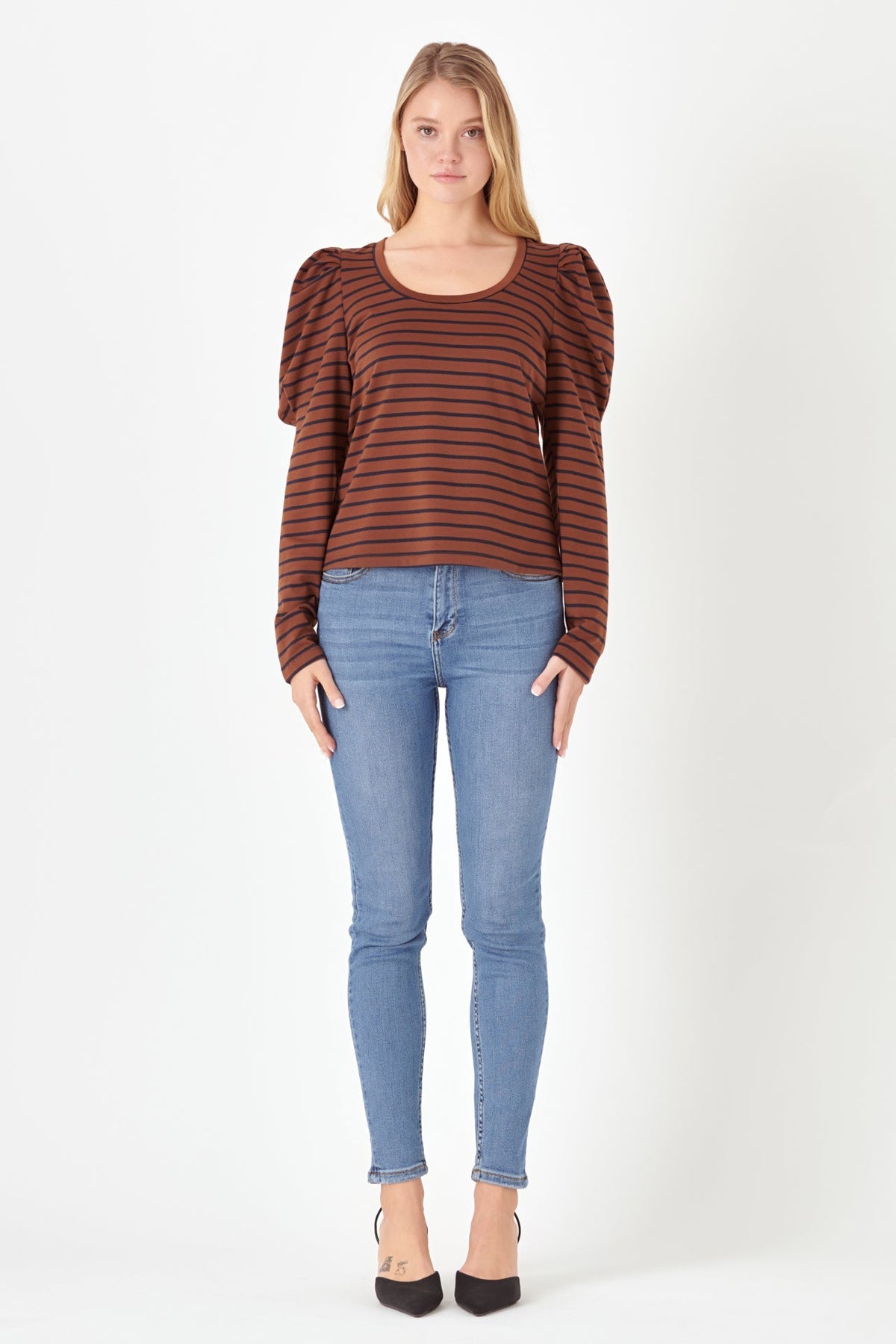 ENGLISH FACTORY - English Factory - Puff Sleeve Knit Top - TOPS available at Objectrare