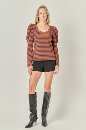 ENGLISH FACTORY - Puff Sleeve Knit Top - TOPS available at Objectrare
