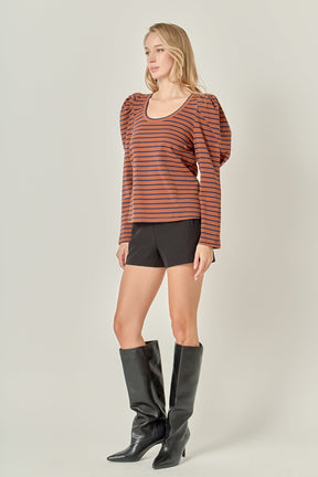 ENGLISH FACTORY - Puff Sleeve Knit Top - TOPS available at Objectrare