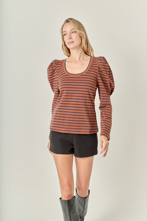ENGLISH FACTORY - Puff Sleeve Knit Top - TOPS available at Objectrare