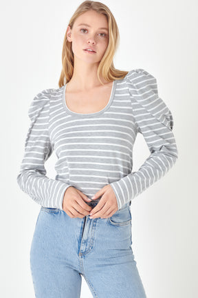 ENGLISH FACTORY - Puff Sleeve Knit Top - TOPS available at Objectrare