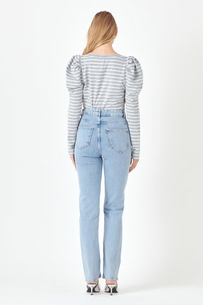 ENGLISH FACTORY - Puff Sleeve Knit Top - TOPS available at Objectrare