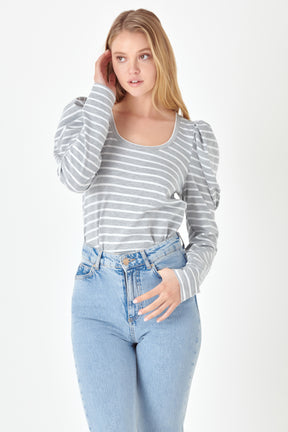ENGLISH FACTORY - Puff Sleeve Knit Top - TOPS available at Objectrare