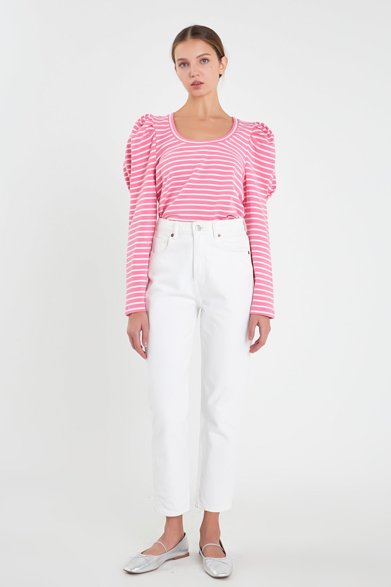 ENGLISH FACTORY - Puff Sleeve Knit Top - TOPS available at Objectrare