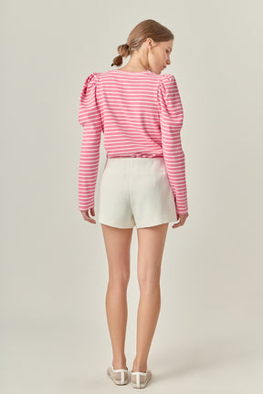 ENGLISH FACTORY - Puff Sleeve Knit Top - TOPS available at Objectrare