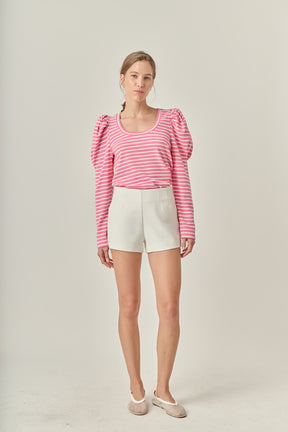 ENGLISH FACTORY - Puff Sleeve Knit Top - TOPS available at Objectrare