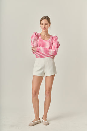 ENGLISH FACTORY - Puff Sleeve Knit Top - TOPS available at Objectrare