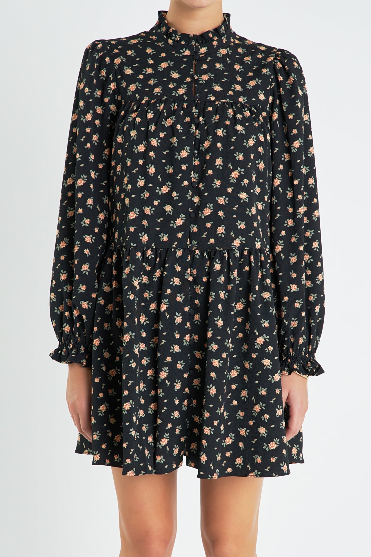 ENGLISH FACTORY - Floral Tiered Mini Dress - DRESSES available at Objectrare