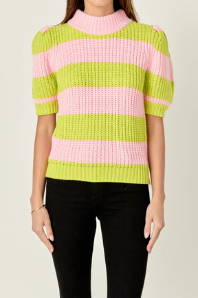 ENGLISH FACTORY - Stripe Mockneck Sweater - SWEATERS & KNITS available at Objectrare