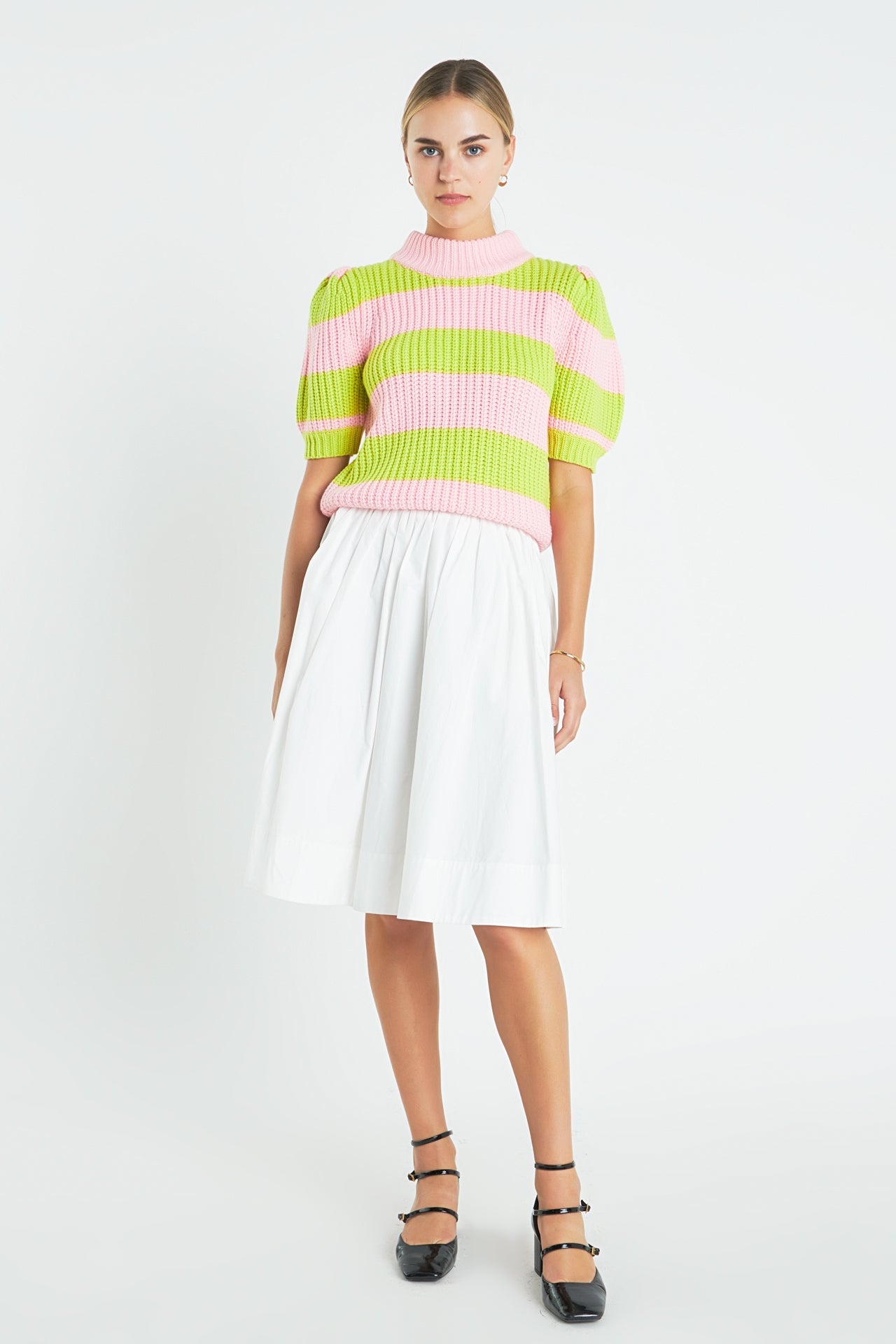 ENGLISH FACTORY - Stripe Mockneck Sweater - SWEATERS & KNITS available at Objectrare