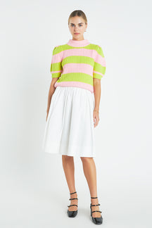 ENGLISH FACTORY - Stripe Mockneck Sweater - SWEATERS & KNITS available at Objectrare