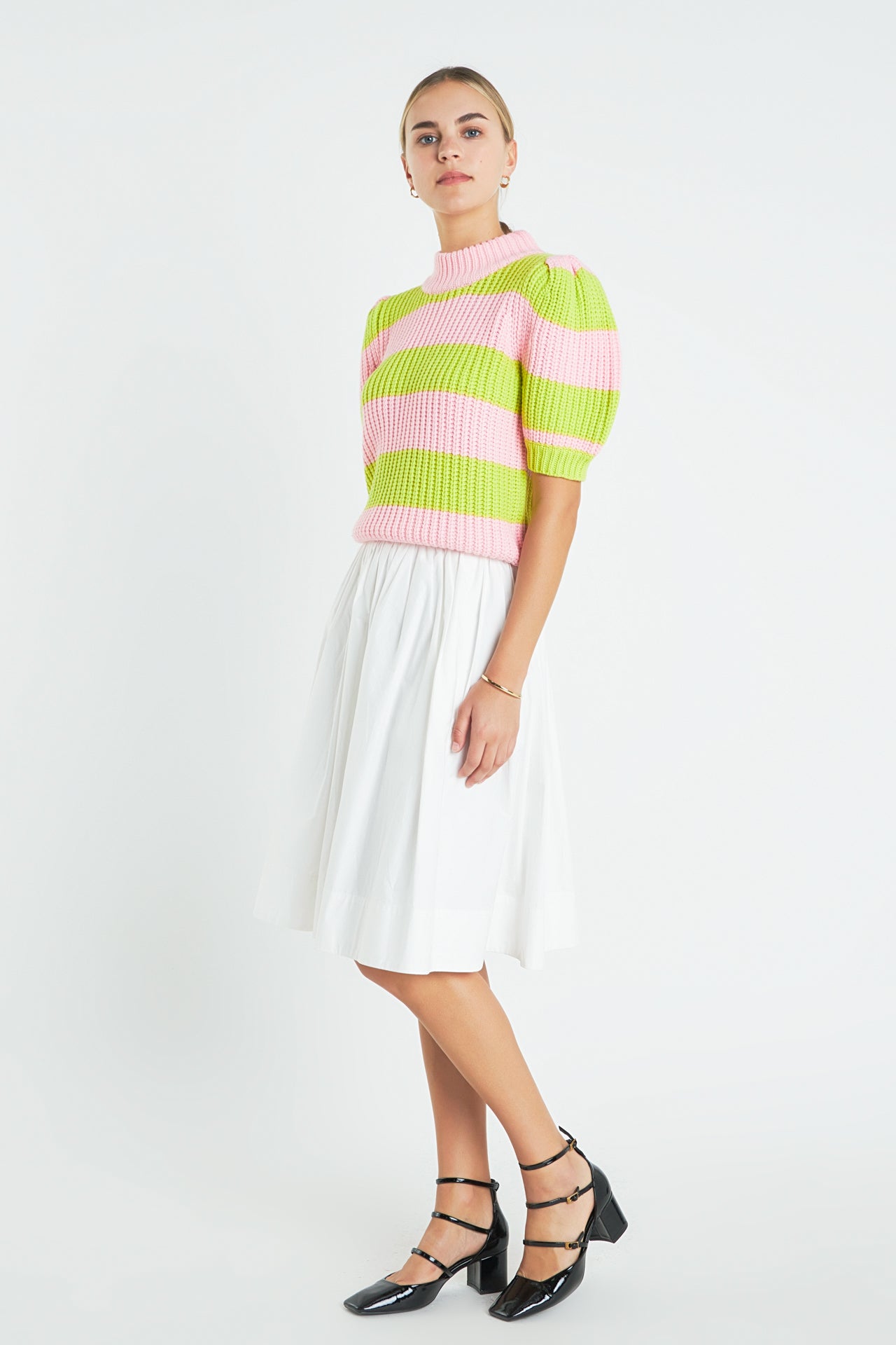 ENGLISH FACTORY - Stripe Mockneck Sweater - SWEATERS & KNITS available at Objectrare