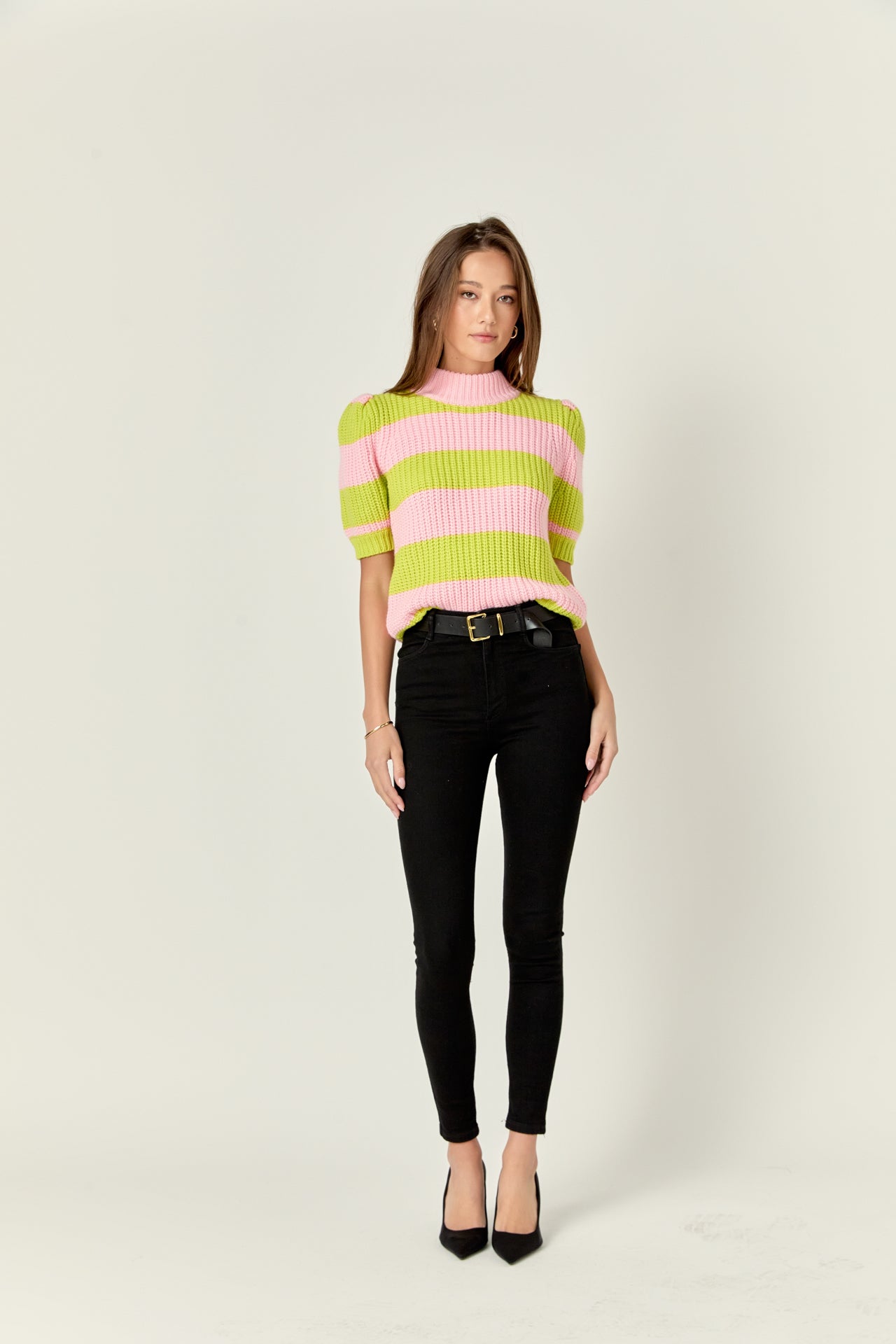 ENGLISH FACTORY - Stripe Mockneck Sweater - SWEATERS & KNITS available at Objectrare