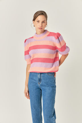 ENGLISH FACTORY - Stripe Mockneck Sweater - SWEATERS & KNITS available at Objectrare