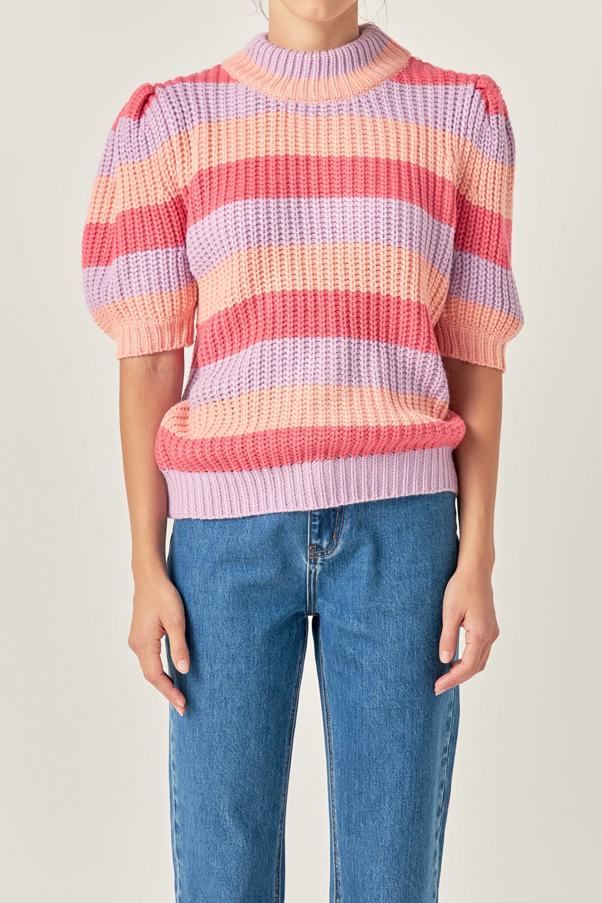 ENGLISH FACTORY - Stripe Mockneck Sweater - SWEATERS & KNITS available at Objectrare