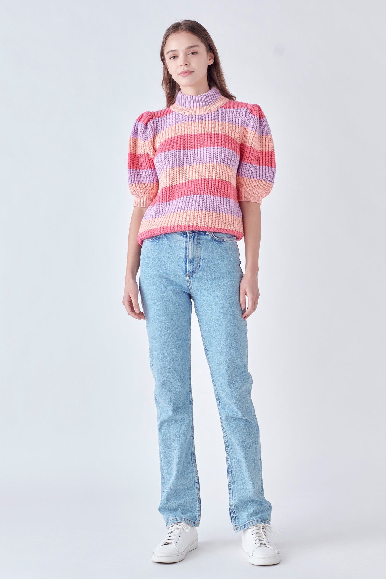 ENGLISH FACTORY - Stripe Mockneck Sweater - SWEATERS & KNITS available at Objectrare