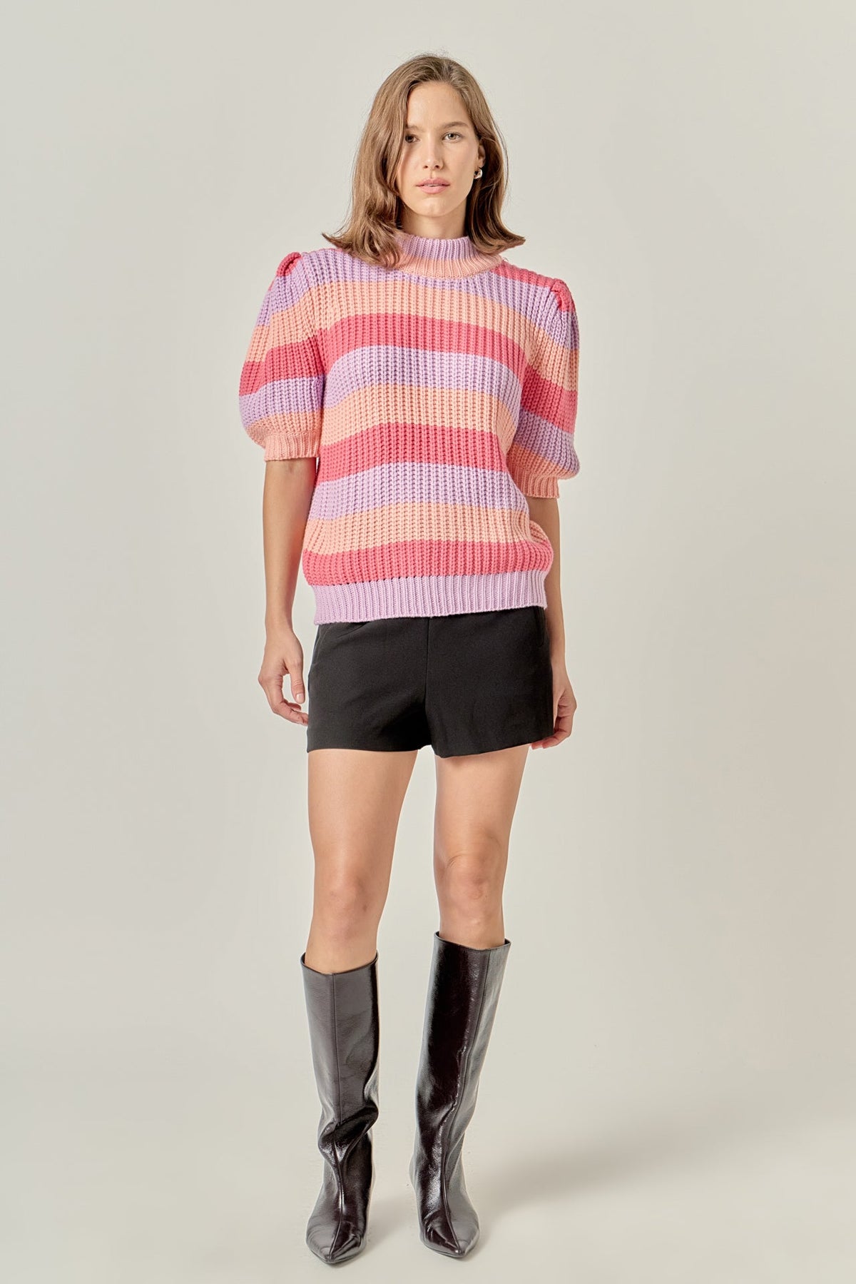 ENGLISH FACTORY - Stripe Mockneck Sweater - SWEATERS & KNITS available at Objectrare